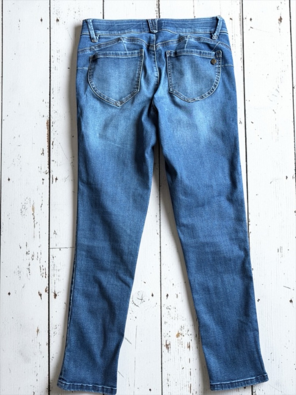 Democracy Ab Solution Jeans Size 6 Blue Distressed Skinny Stretch Mid Rise - Picture 2 of 9